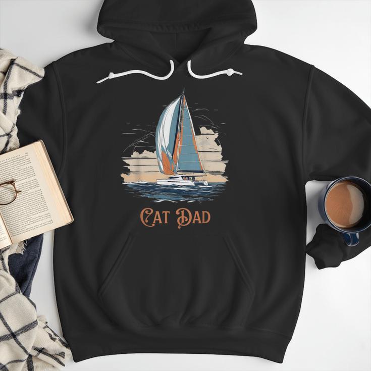 Cat Dad Vintage Catamaran Sailing Men Hoodie
