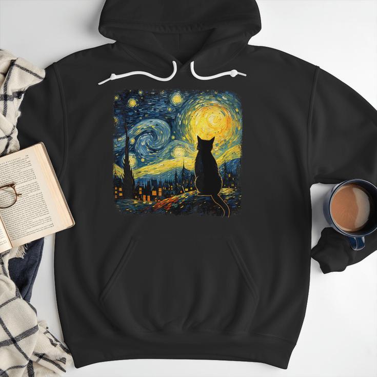 Cat Starry Night Van Gogh Cat For Cat Lover Cat Mom Cat Dad Men Hoodie Cat Starry Night Van Gogh Cat For Cat Lover Cat Mom Cat Dad Men Hoodie