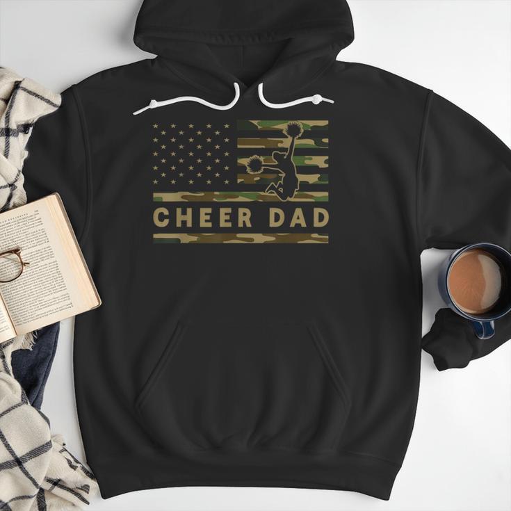 Cheer Dad Camo American Flag Cheerleader Supporter Men Hoodie