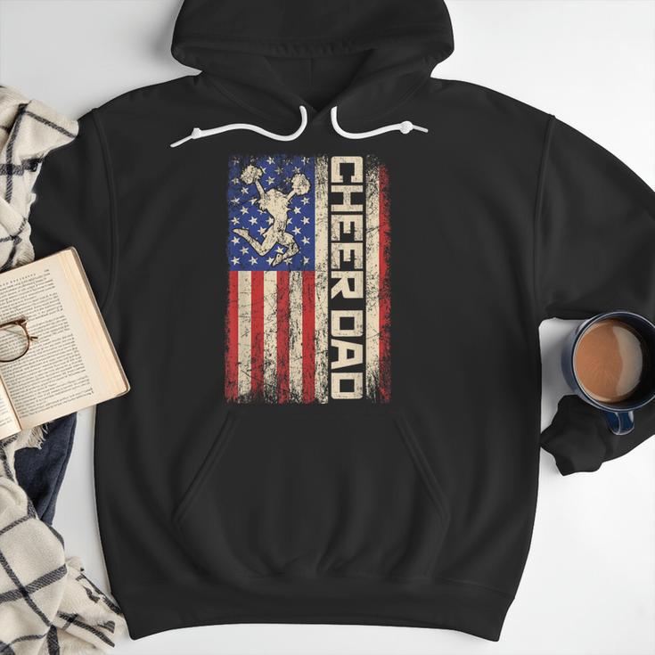 Cheerleader Dad Cheer Dad American US Flag Father Team Men Hoodie