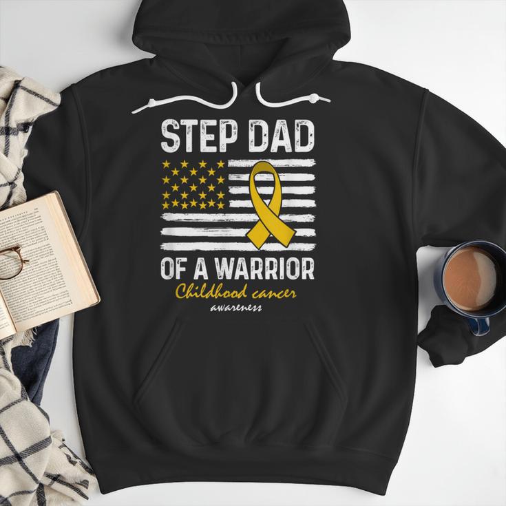 Childhood Cancer Survivor Support Step Dad Of A Warrior Men Hoodie
