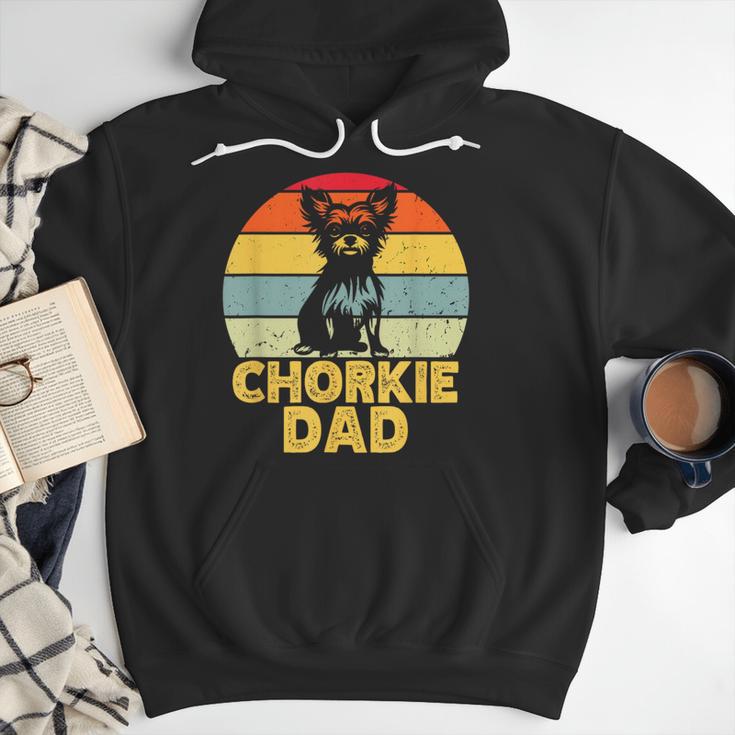 Chorkie Dad Retro Sunset Chihuahua Yorkie Mix Lover Men Hoodie