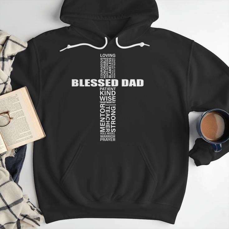 Christian Blessed Dad Cross Father's Day Best Dad Men Hoodie