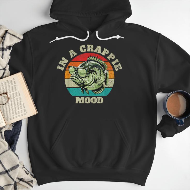In A Crappie Mood Retro Fishing Sarcastic Dad Men Hoodie