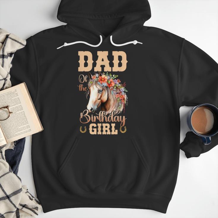 Cute Dad Of The Birthday Girl Horse Family Party Men Hoodie