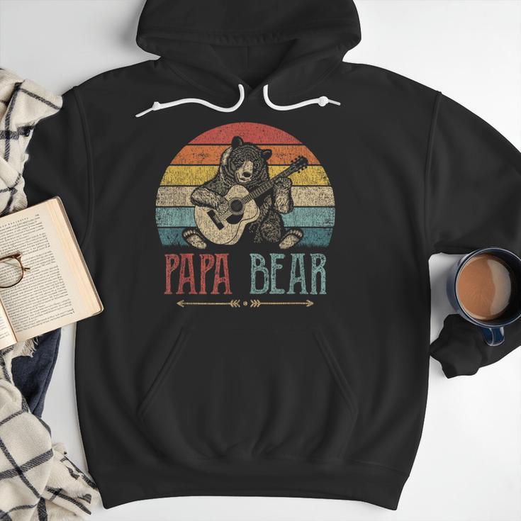 Cute Papa Bear Vintage Father's Day Retro Dad Guitar Men Hoodie Cute Papa Bear Vintage Father's Day Retro Dad Guitar Men Hoodie