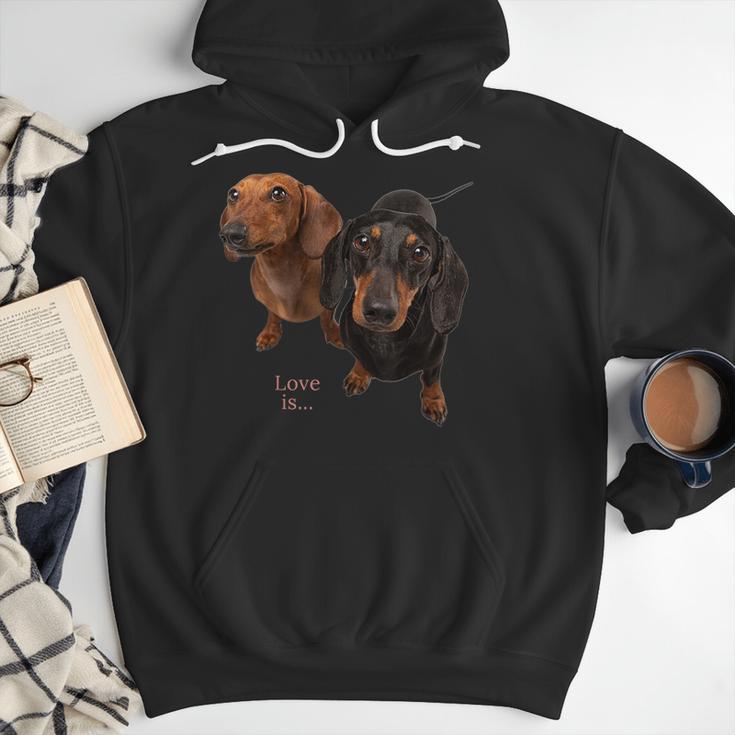 Dachshund Shirt Doxie Mom Dad Love Wiener Dog Puppy Cute Tee Men Hoodie