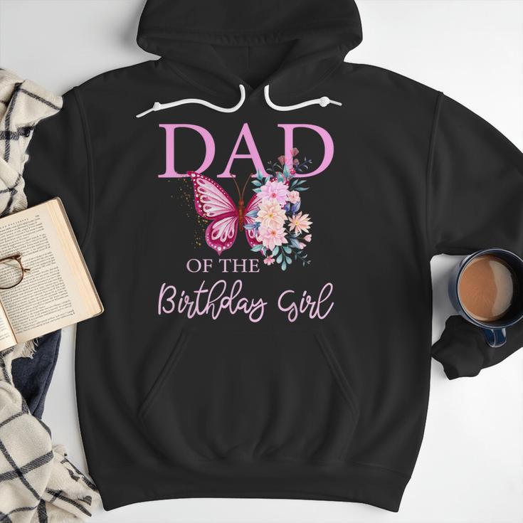 Dad 1st First Birthday Matching Family Butterfly Floral Men Hoodie