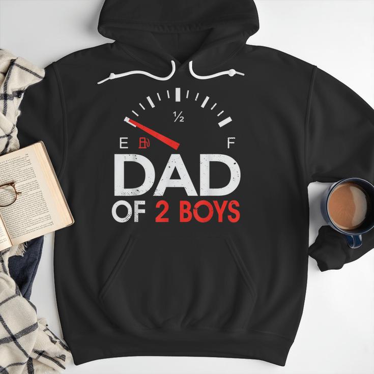Dad Of 2 Boys Fuel Gas Gauge Father Of Two Sons Men Men Hoodie
