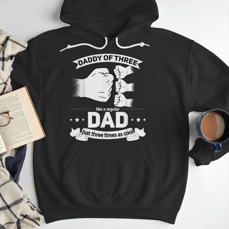 Dad Of 3 Cool Daddy Of Three Fathers Day Dad Of Three Men Hoodie