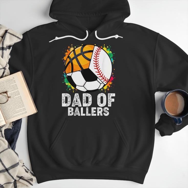 Dad Of Ballers Baseball Soccer Basketball Dad Men Hoodie