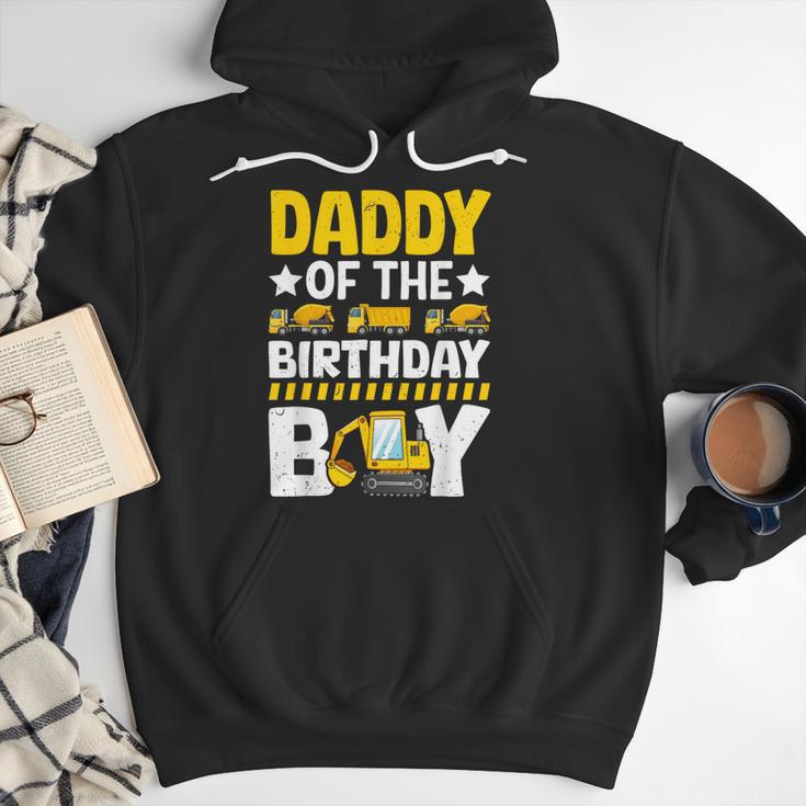 Dad Of The Birthday Boy Construction Theme Party Matching Men Hoodie