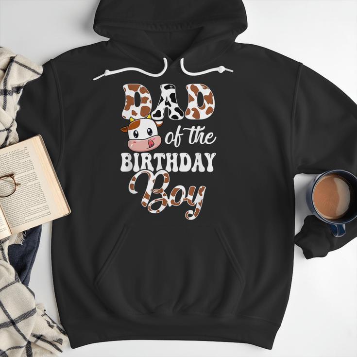 Dad Of The Birthday Boy Cow Farm 1St Birthday Boy Men Hoodie