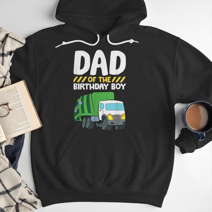 Dad Of The Birthday Boy Garbage Truck Birthday Party Men Hoodie