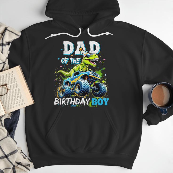 Dad Of The Birthday Boy Monster Truck Dinosaur PartyRex Men Hoodie