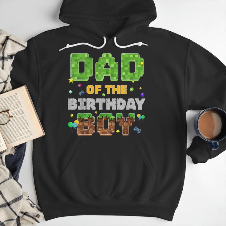 Dad Of The Birthday Boy Pixel Gamer Party Matching Family Men Hoodie