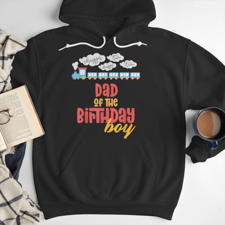 Dad Birthday Boy Train I'm 2 Two Yr Old Chugga Engine Men Hoodie