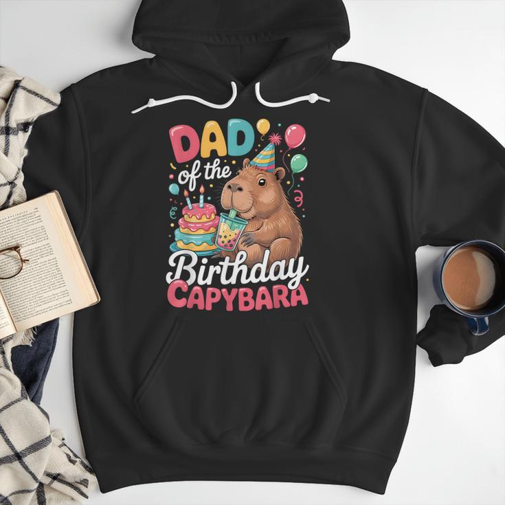 Dad Of The Birthday Capybara Boba Tea Girl Bday Party Family Men Hoodie