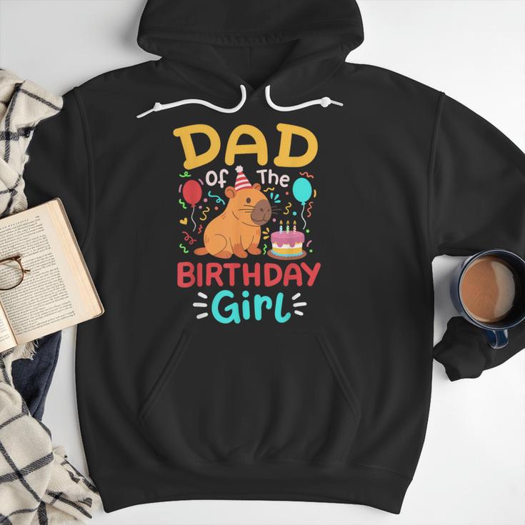 Dad Of The Birthday Girl Kids Cute Capybara Bday Family Men Hoodie