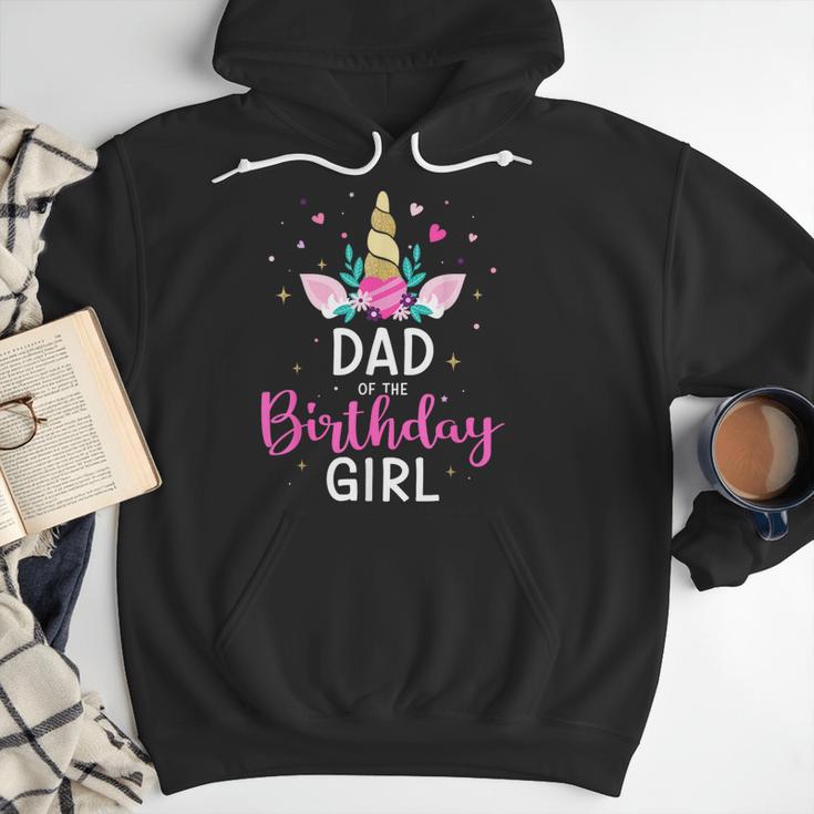 Dad Of The Birthday Girl Matching Family Unicorn Party Men Hoodie