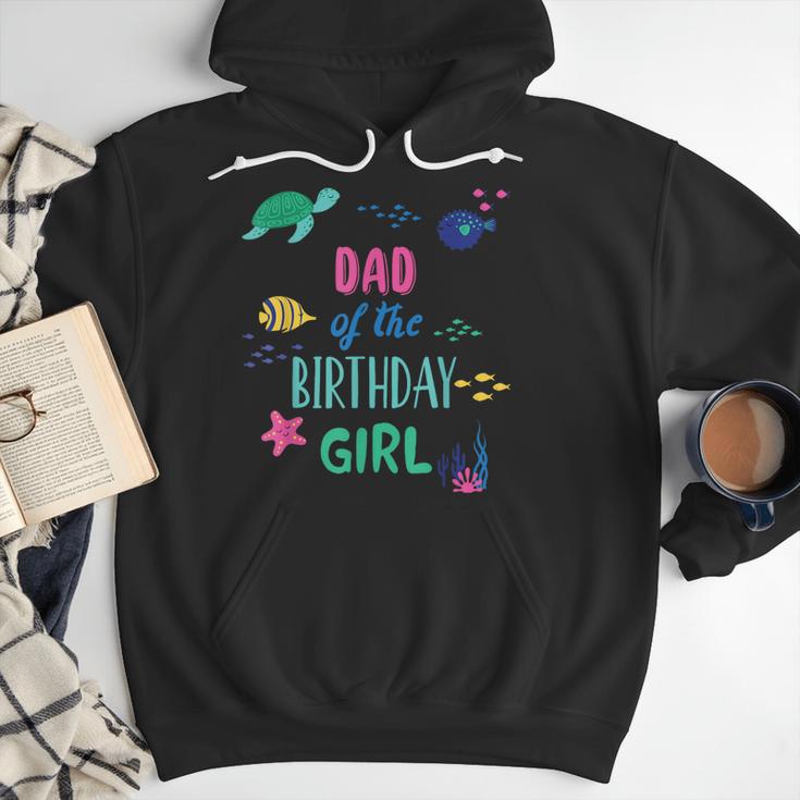 Dad Of The Birthday Girl Under Sea Theme Matching Family Men Hoodie