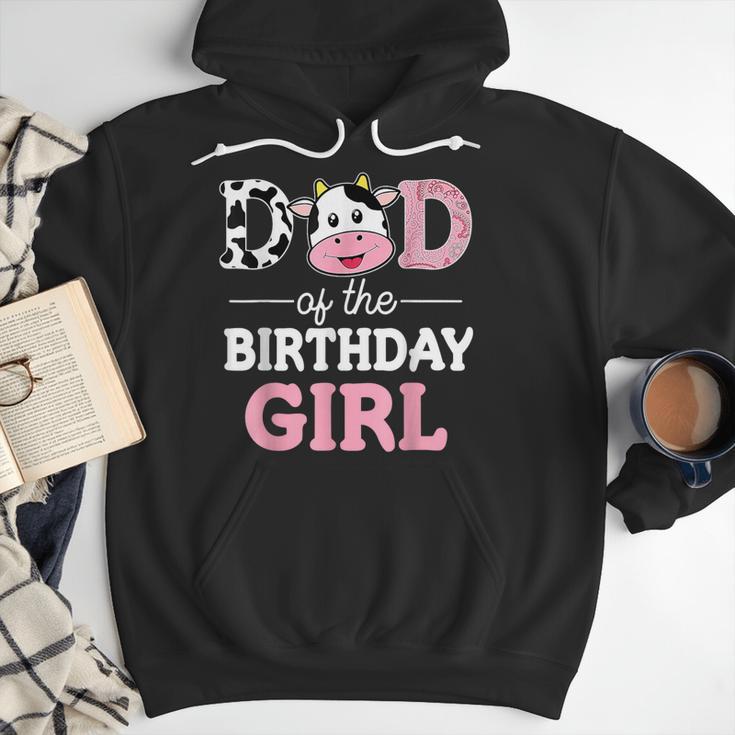 Dad Of The Birthday Girl Shirt Farm Cow Daddy Papa 1st Men Hoodie