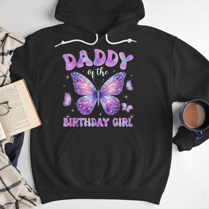 Dad Of The Birthday Girl Tie Dye Butterfly Birthday Family Men Hoodie