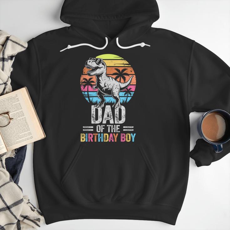 Dad Of The Birthday Party Outfit Dinosaur Daddy Men Hoodie