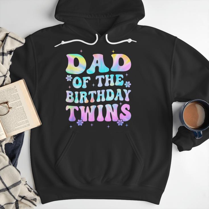 Dad Of The Birthday Twins Girls Kids Party Retro Bday Men Hoodie