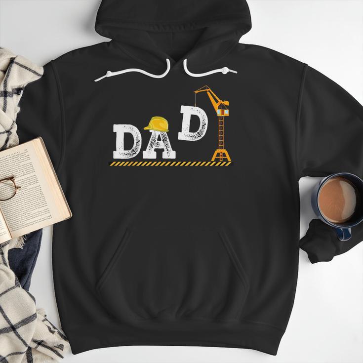 Dad Construction Excavator Family Matching Bday Party Men Hoodie