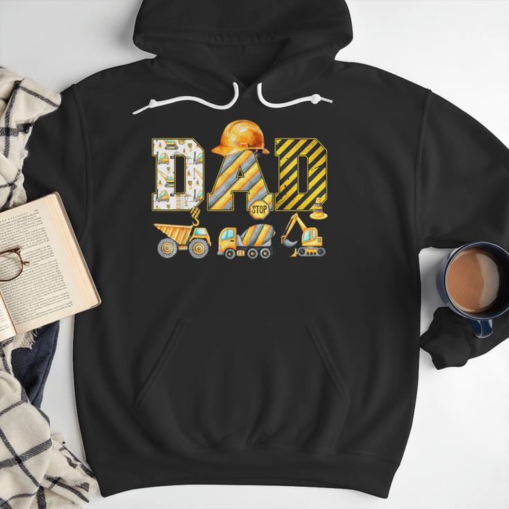 Dad Construction Excavator Kids Matching Family Party Men Hoodie