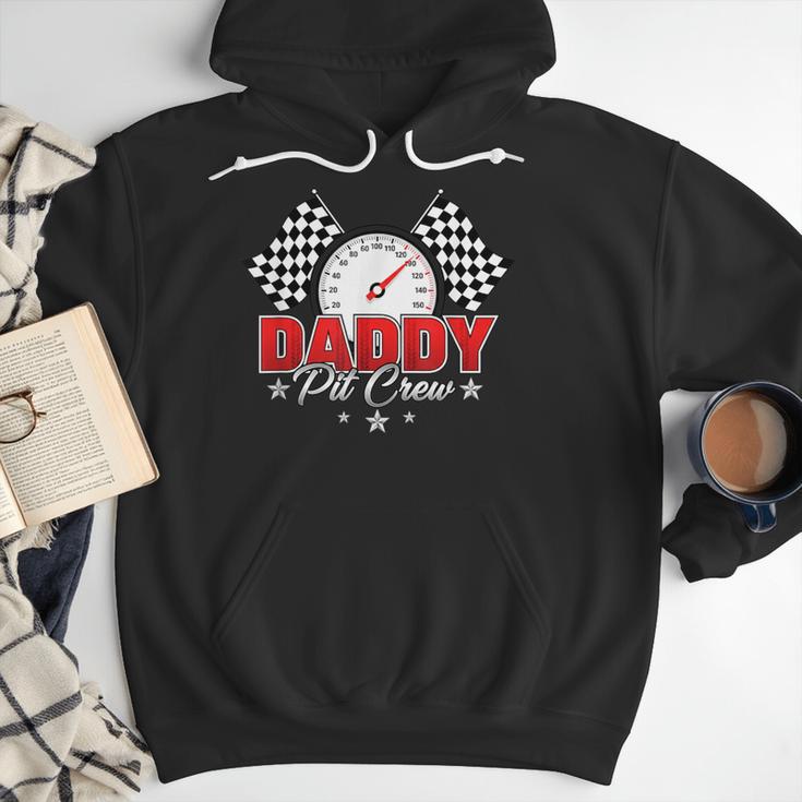 Dad Daddy Pit Crew Race Car Birthday Racing Party Men Hoodie