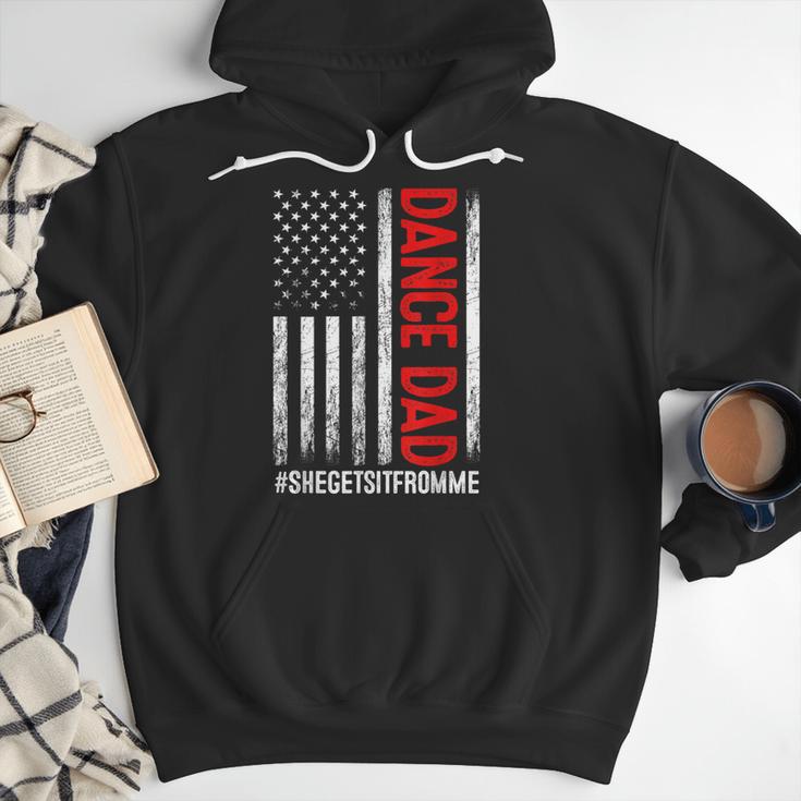 Dad Dance She Get It From Me Proud Dancer Dad USA Flag Men Men Hoodie