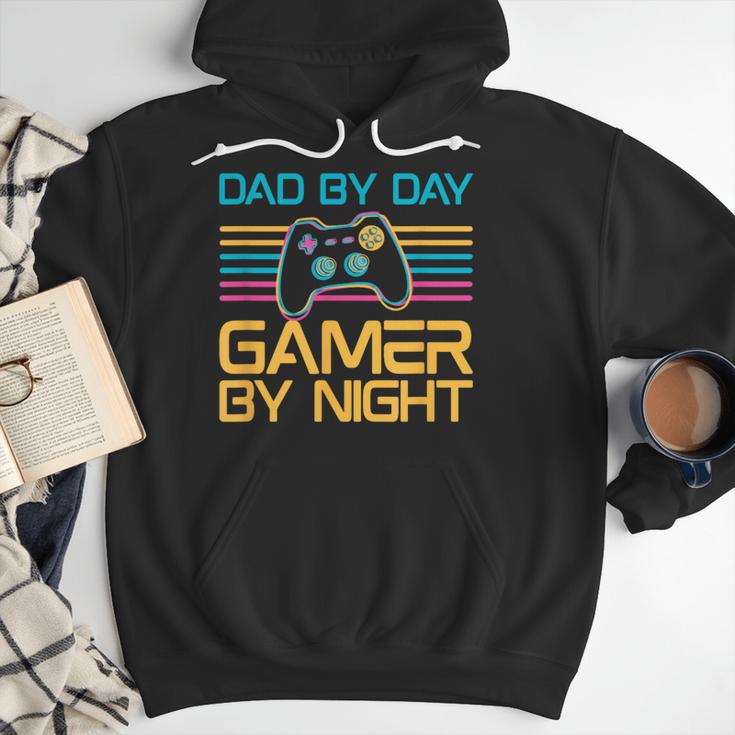 Dad By Day Gamer By Night Video Games Lover Gamer Dad Men Hoodie