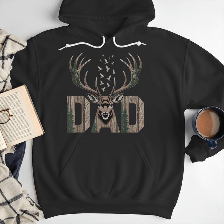 Dad Deer Hunting Camo Father Hunters Buck Camouflage Nature Men Hoodie