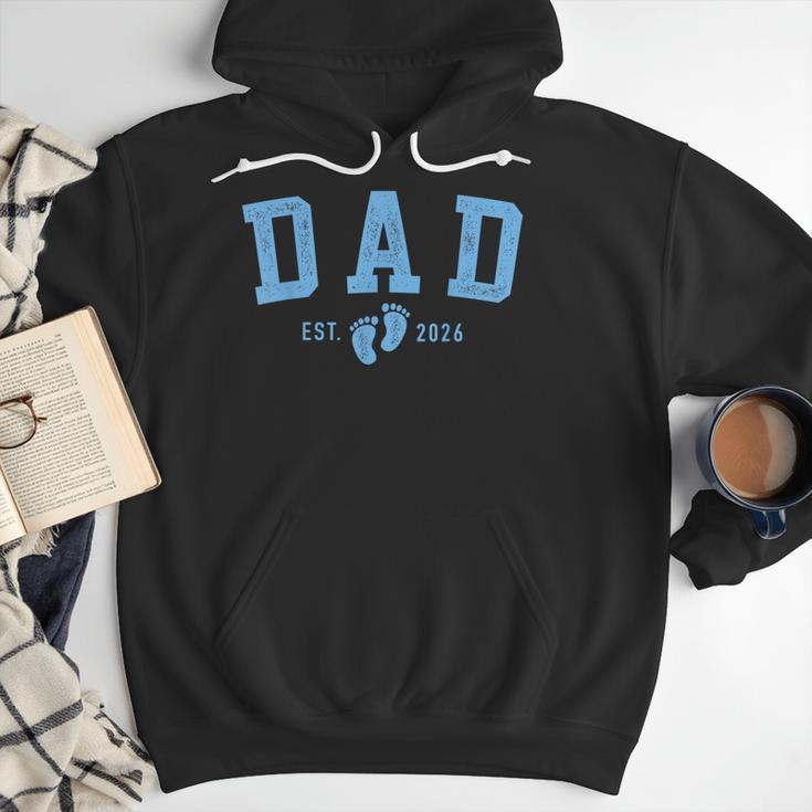 Dad Est 2026 Blue Baby Feet First Time Boy Daddy Men Hoodie