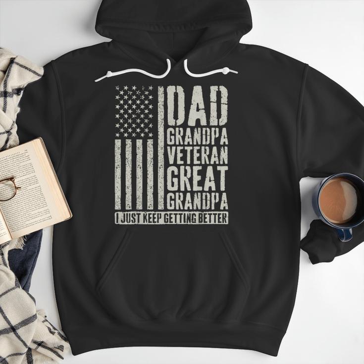 Dad Grandpa Veteran Great Grandpa Men Hoodie