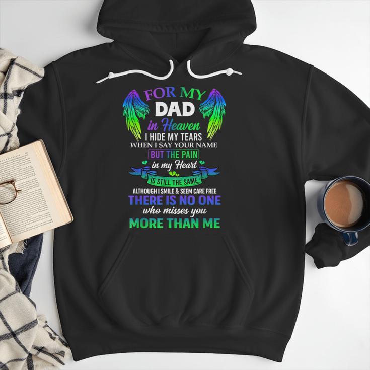 For My Dad In Heaven Touching Tribute For Passed Away Father Men Hoodie