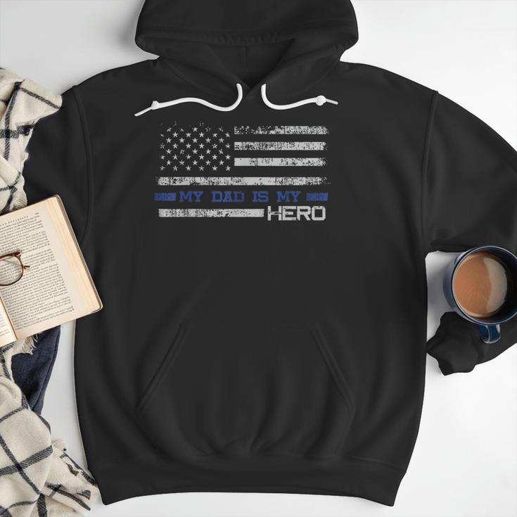 Dad Is A Hero Idea Son Daughter Of Police Men Hoodie