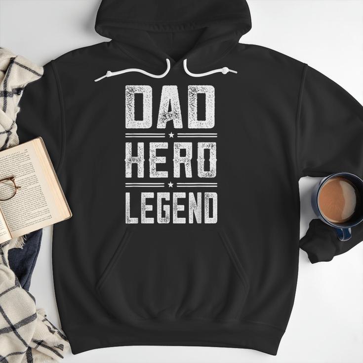 Dad Hero Legend Vintage Distressed Dad Men Hoodie