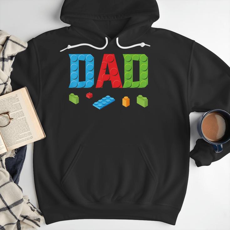 Dad Master Builder Building Bricks Blocks Family Set Parents Small Men Hoodie