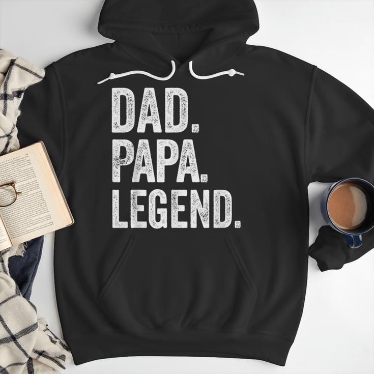 Dad Papa Legend Vintage Distressed Bold Papa Graphic Men Hoodie
