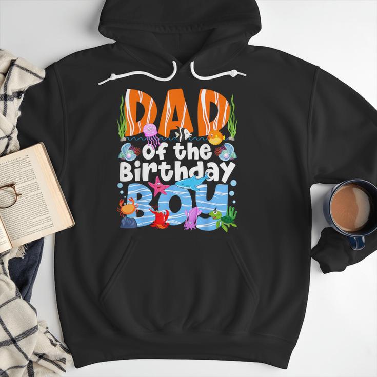 Dad Under Sea Birthday Party Boys Ocean Sea Animals Themed Men Hoodie
