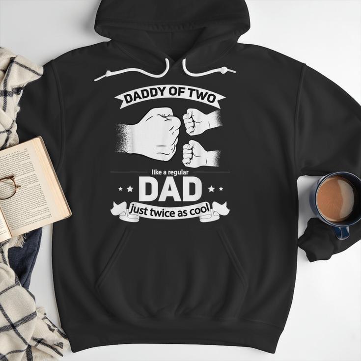 Dad Squared Fathers Day Dad Of Two Cool Daddy Of 2 Men Hoodie