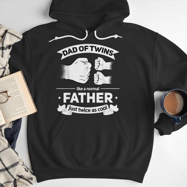 Dad Of Twins 2024 Father Twice As Cool Father's Day Twin Dad Men Hoodie
