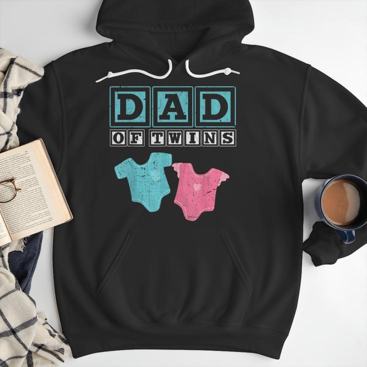 Dad Of Twins Family Daddy Fathers Day Future Parents Men Hoodie