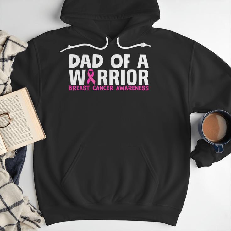 Dad Of A Warrior Breast Cancer Awareness Support Daughter Men Hoodie