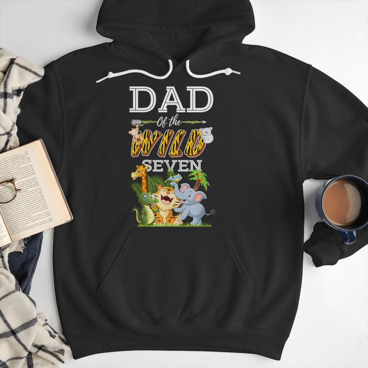 Dad Of The Wild Seven Animal Safari 7th Birthday Party Men Hoodie Dad Of The Wild Seven Animal Safari 7th Birthday Party Men Hoodie