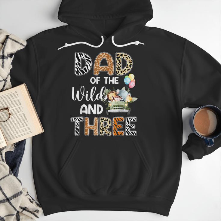 Dad Of The Wild And Three 3 Birthday Zoo Theme Safari Jungle Men Hoodie Dad Of The Wild And Three 3 Birthday Zoo Theme Safari Jungle Men Hoodie