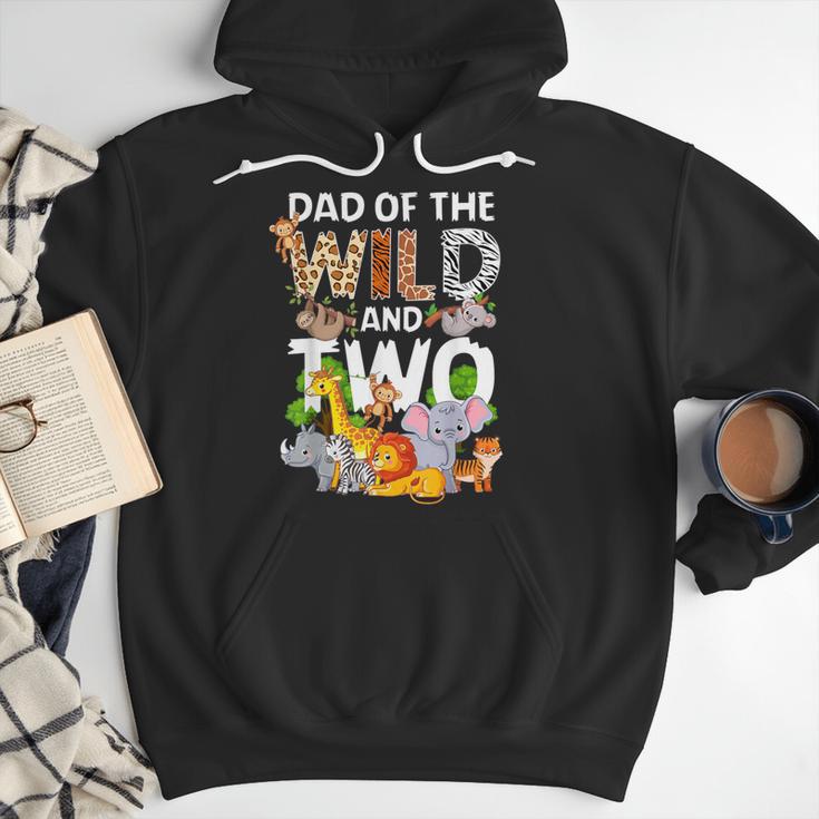 Dad Of The Wild Two Zoo 2nd Birthday Safari Jungle Animal Men Hoodie